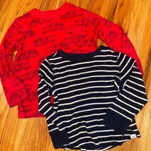Gap Shirts, Red Firetruck and Navy Therma Striped Kids Shirt Set
